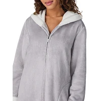 Plush Hooded Zip Robe