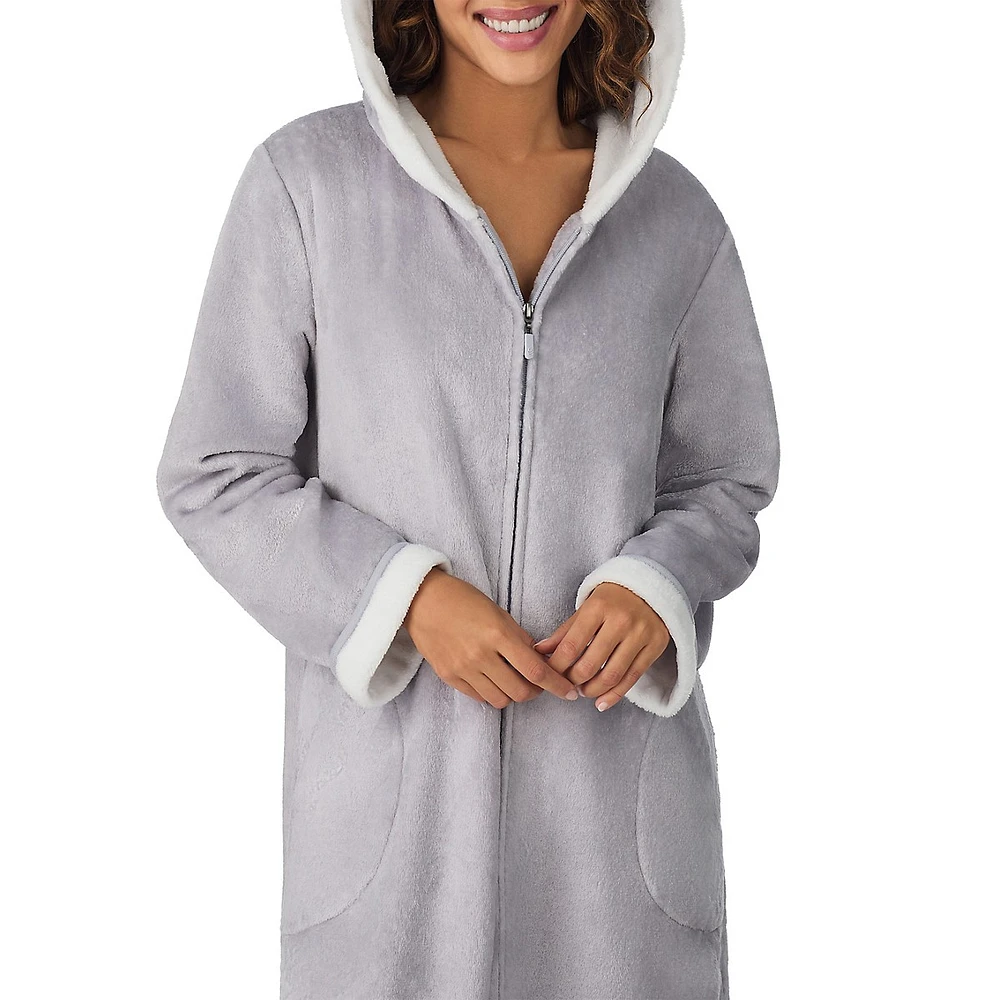 Plush Hooded Zip Robe