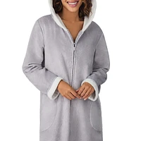 Plush Hooded Zip Robe