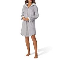 Plush Hooded Zip Robe