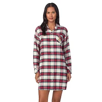 Brushed Herringbone Twill Print Sleepshirt