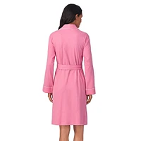 Quilted-Trim Shawl-Collar Robe