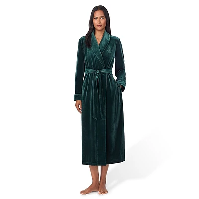 Plush Shawl-Collar Wrap Robe