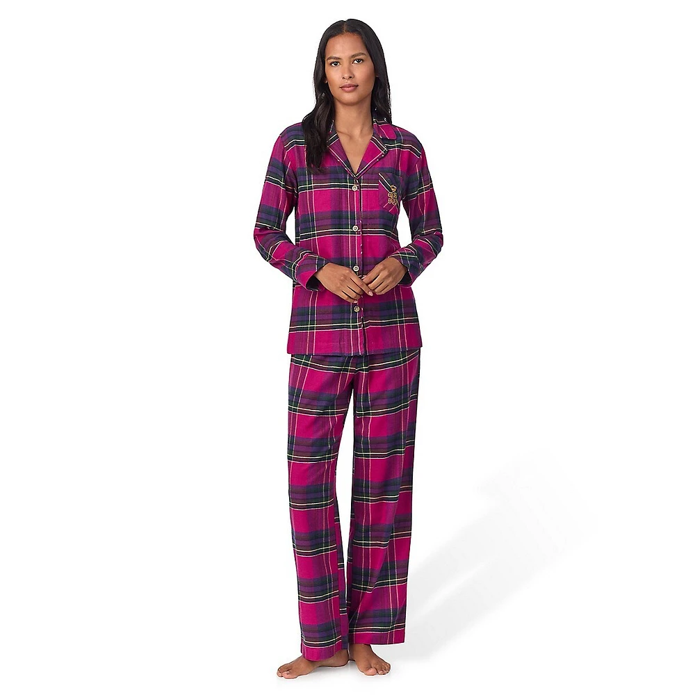 Petite Brushed Herringbone Twill Classic Pyjama Set