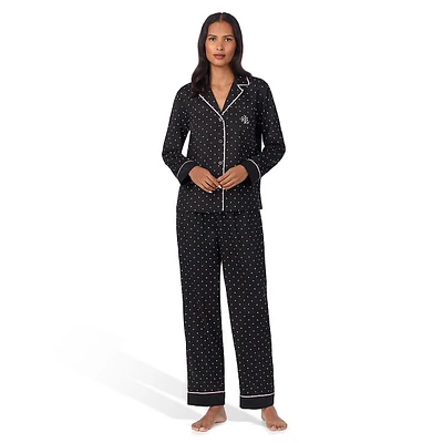 Classic 2-Piece Sateen & Grosgrain-Trim Pyjama Set