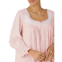 Embroidered Cotton Flannel Ballet Nightgown