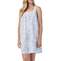 Sleeveless Cotton Lawn Short Chemise