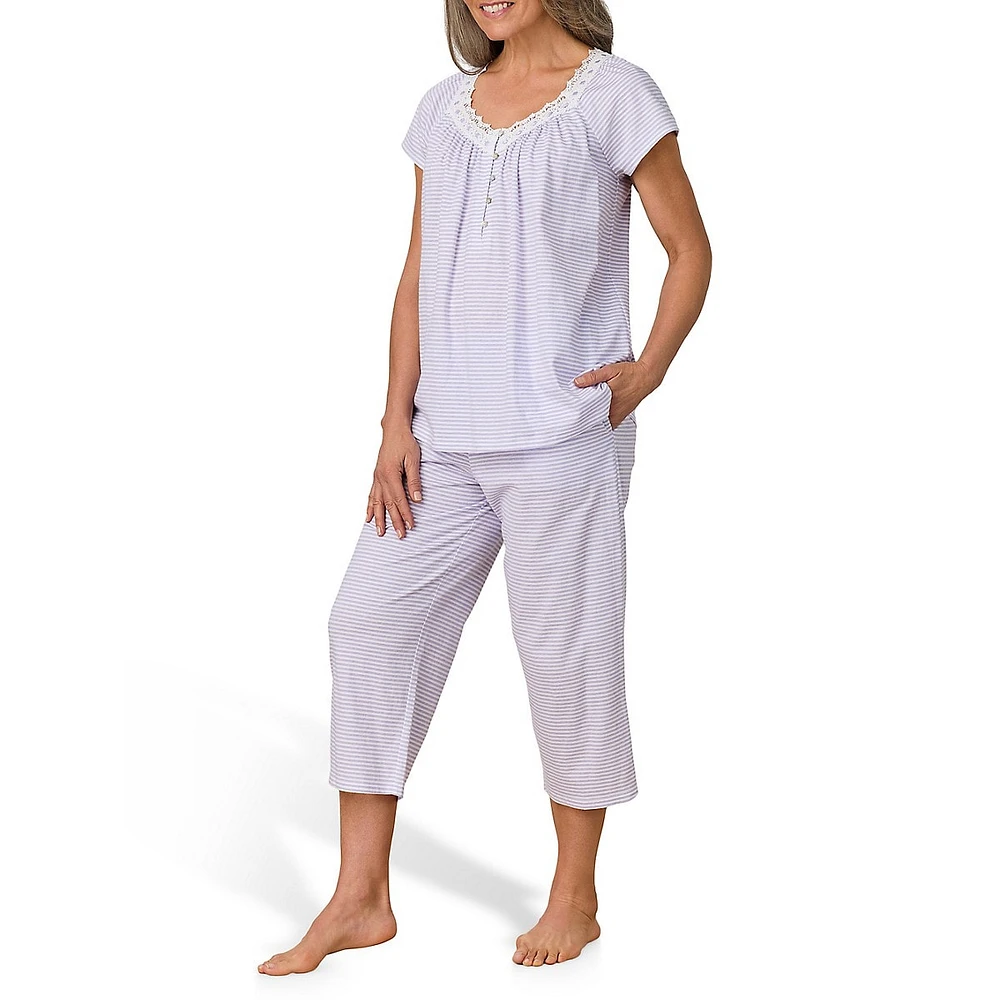 2-Piece Print Capri-Pant Pyjama Set