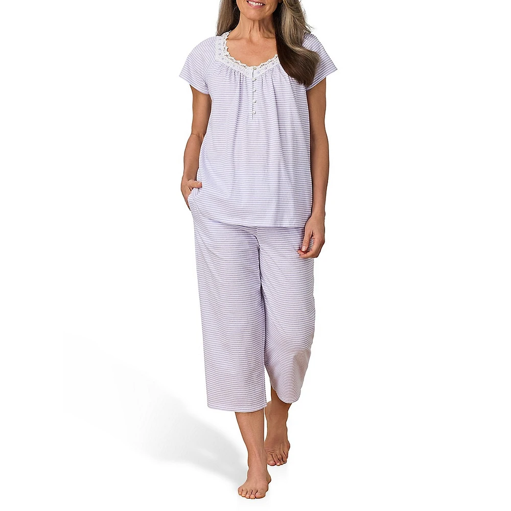 2-Piece Print Capri-Pant Pyjama Set