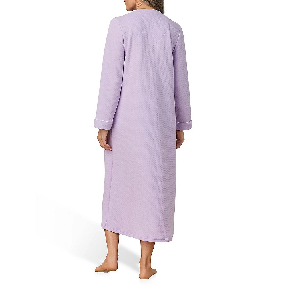 Peignoir en tricot texturé avec fermeture éclair sur le devant