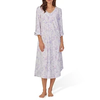 Floral-Print Jersey Midi Nightgown