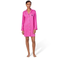 Printed Notch-Collar Sleepshirt