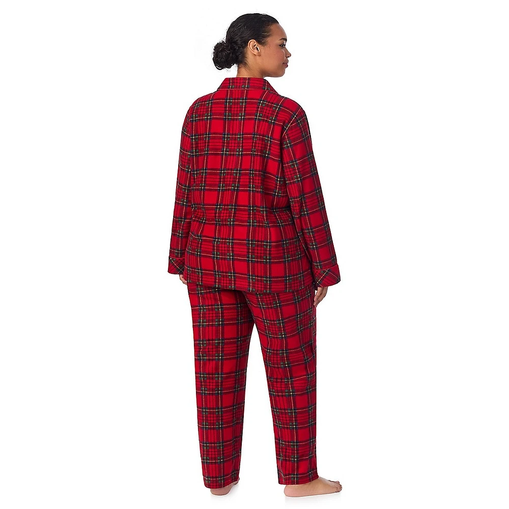 Plus Classic Plaid Fleece 2-Piece Pyjama Set