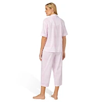 2-Piece Short-Sleeve Top & Capri Pants Pyjama Set