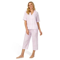 2-Piece Short-Sleeve Top & Capri Pants Pyjama Set