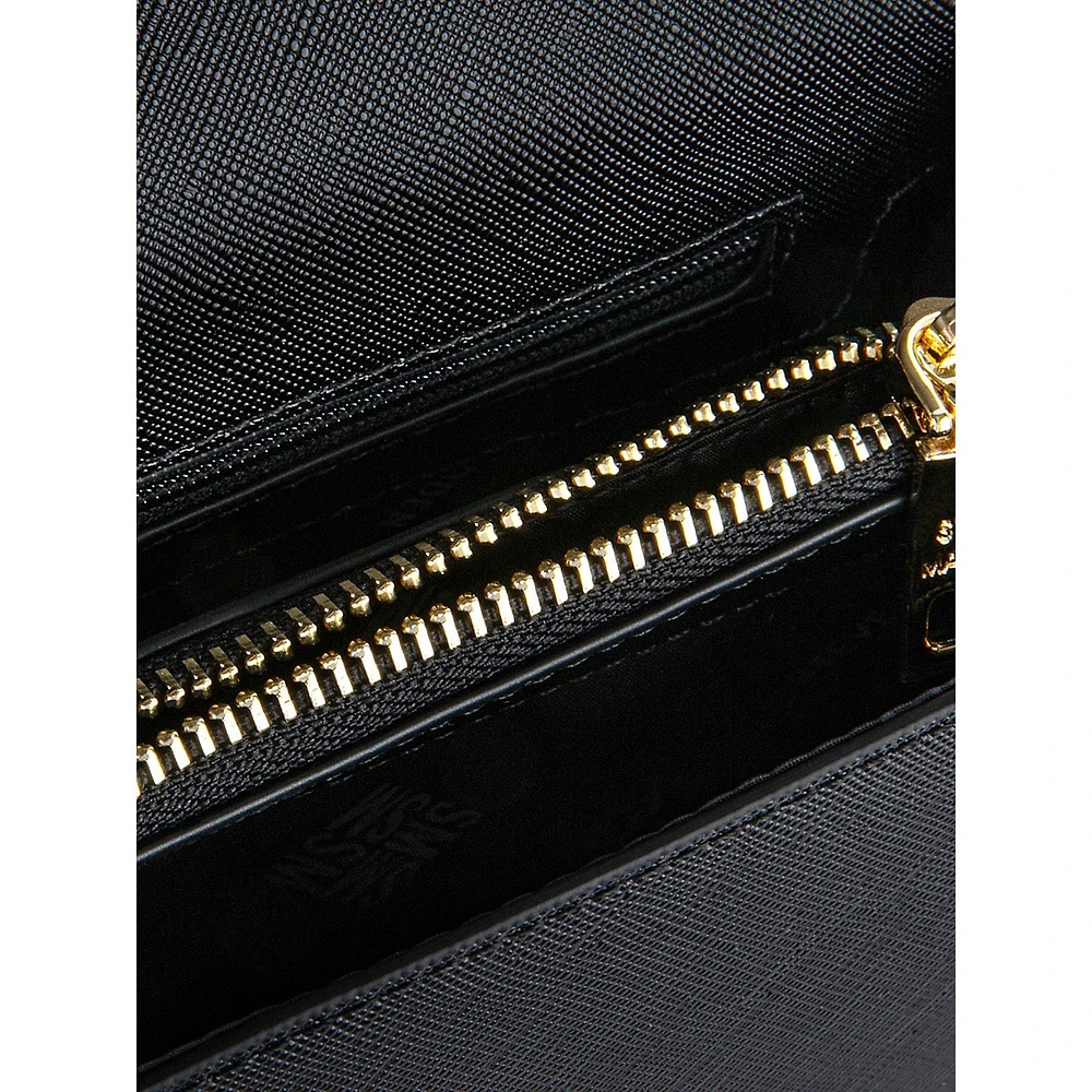 Chain-Strap Turnlock Crossbody Bag