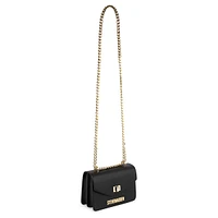 Chain-Strap Turnlock Crossbody Bag