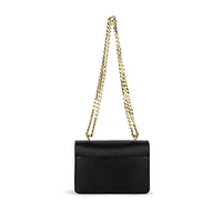 Chain-Strap Turnlock Crossbody Bag