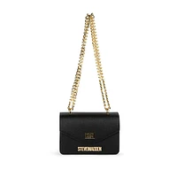 Chain-Strap Turnlock Crossbody Bag