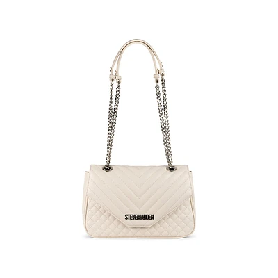 Mixed-Quilting Chain Crossbody Bag