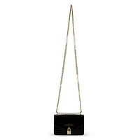 Croc-Embossed Chain Crossbody Bag