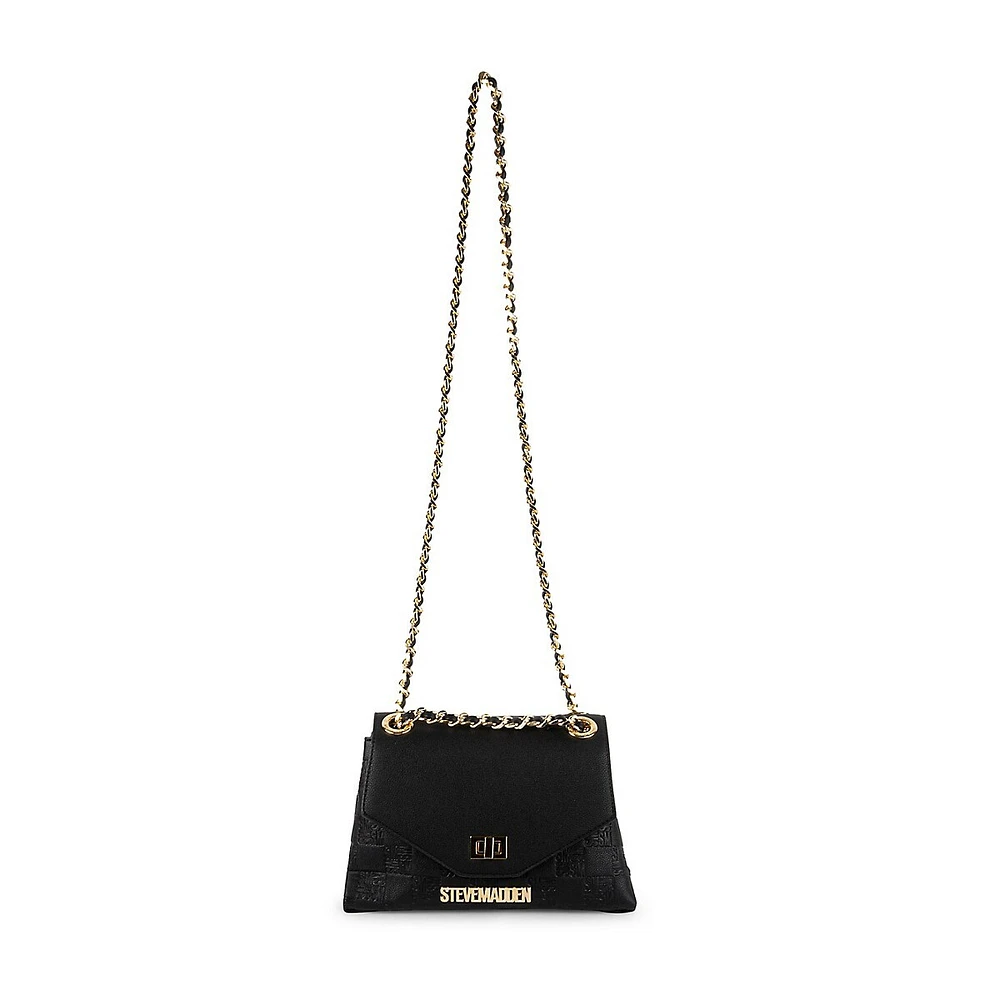 Logo-Debossed Chain Crossbody Bag