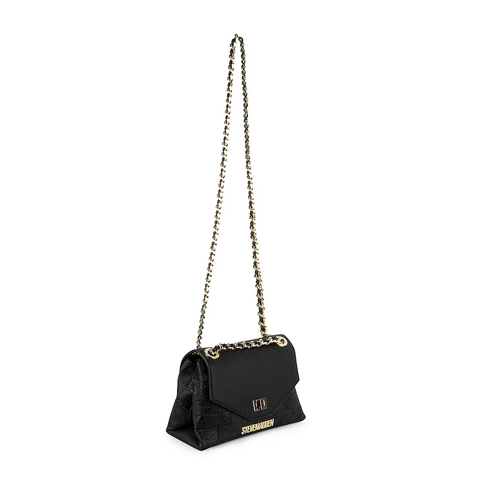 Logo-Debossed Chain Crossbody Bag