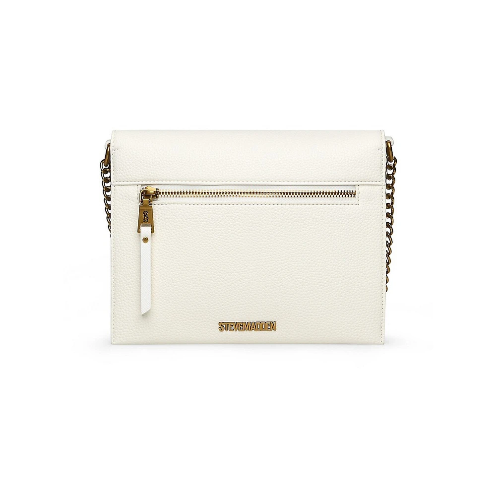Bleading Pebbled Chain Crossbody Bag