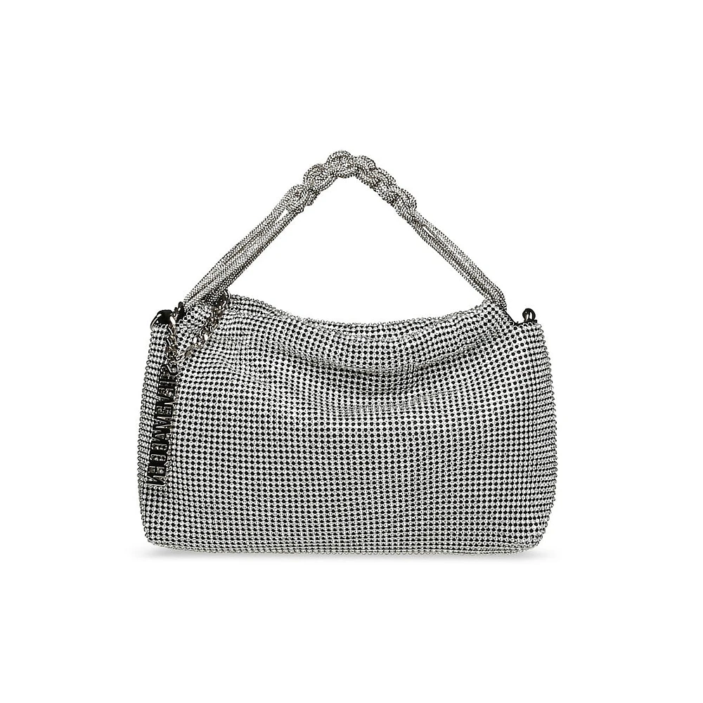 Bvesper Rhinestone Mesh Hobo Bag