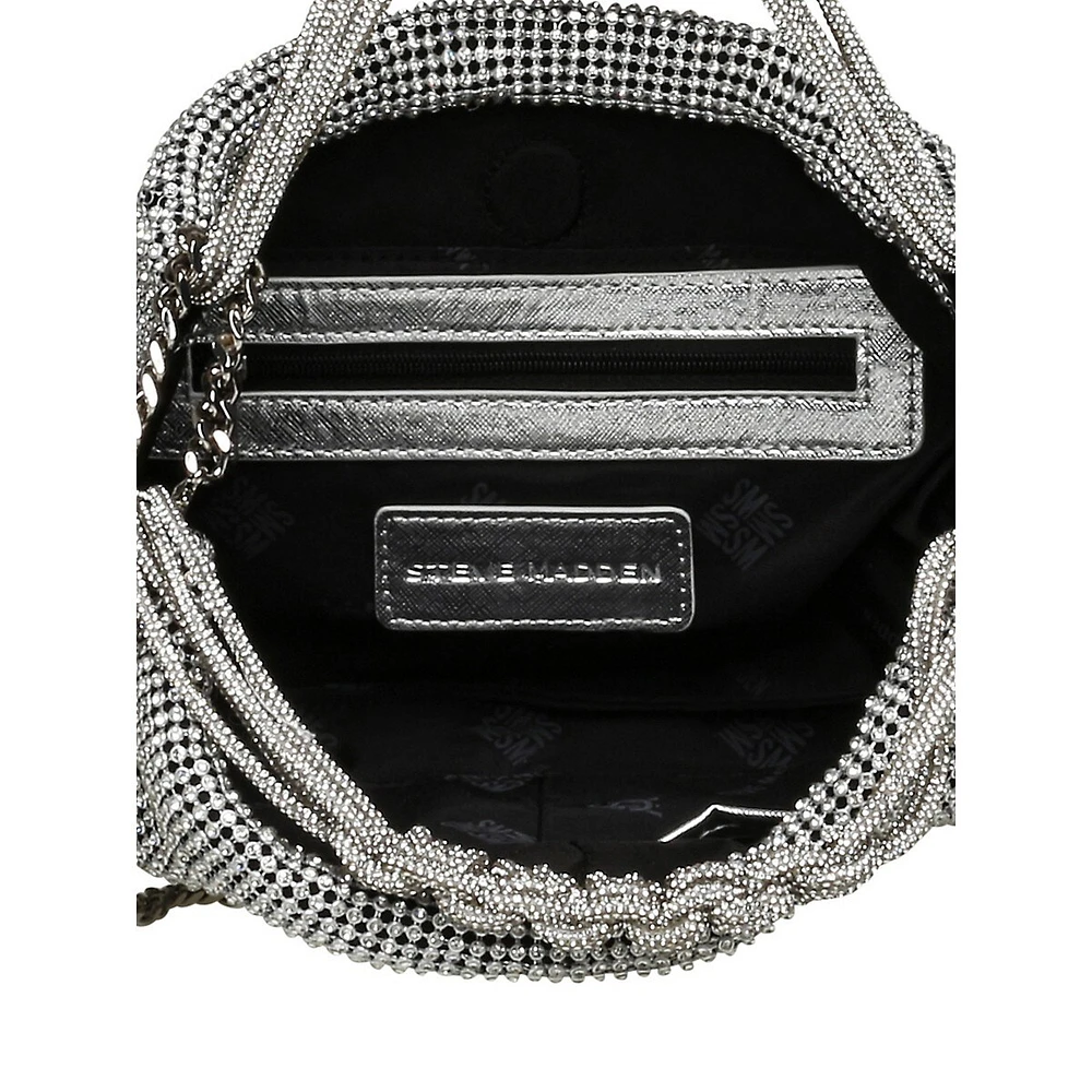 Bvesper Rhinestone Mesh Hobo Bag