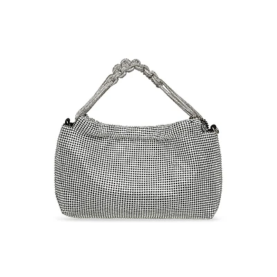 Bvesper Rhinestone Mesh Hobo Bag