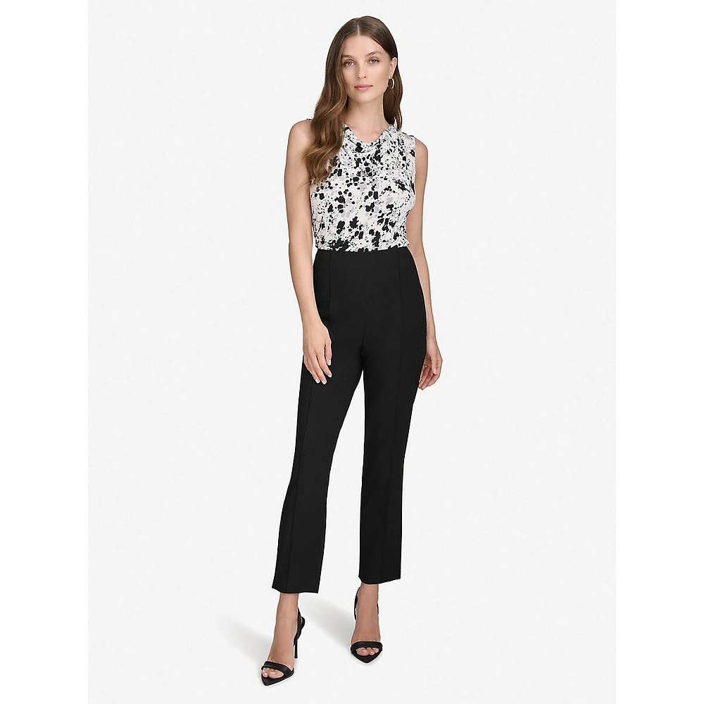 Plus Tropical Cropped Slim-Leg Pants