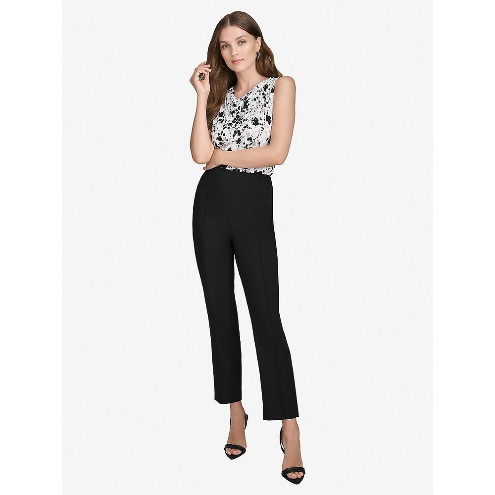 Plus Tropical Cropped Slim-Leg Pants