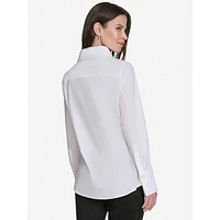 Knotted-Front Poplin Shirt