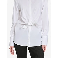 Knotted-Front Poplin Shirt