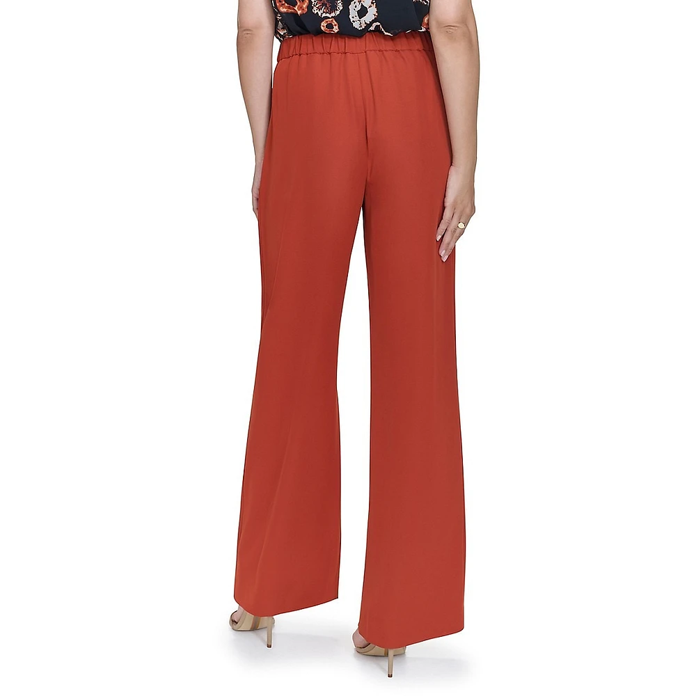 Plus Twill Wide-Leg Dress Pants