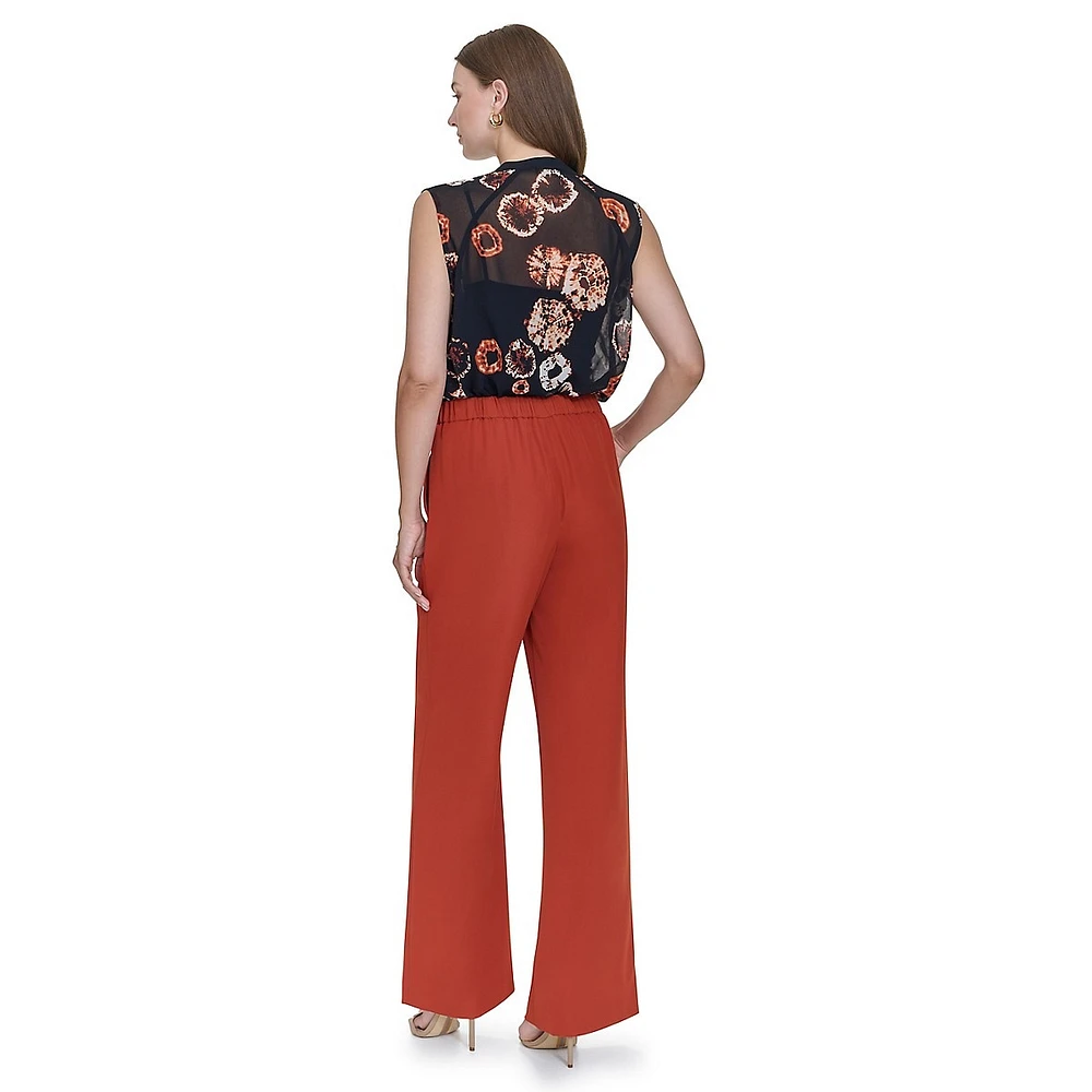 Plus Twill Wide-Leg Dress Pants