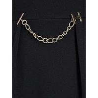 Chain-Detailed Scuba Crepe Sheath Dress