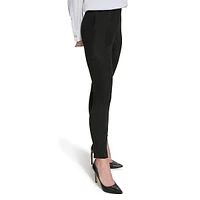 Plus Scuba Suede Skinny-Leg Pants