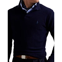 Wool-Cashmere Polo-Collar Sweater