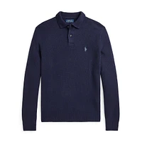 Wool-Cashmere Polo-Collar Sweater