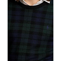 Plaid Washable Wool Sweater