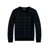 Plaid Washable Wool Sweater