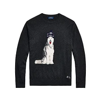 Dog-Intarsia Cashmere Sweater