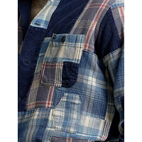 Classic-Fit Indigo Patchwork Workshirt