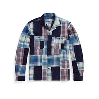 Classic-Fit Indigo Patchwork Workshirt