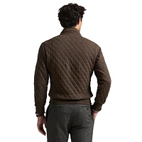 Quilted Double-Knit Jersey Pullover