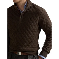 Quilted Double-Knit Jersey Pullover