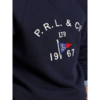 Embroidered Fleece Turtleneck Sweatshirt