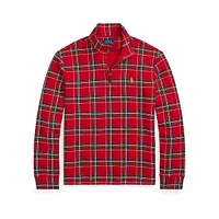 Plaid Estate-Rib Qaurter-Zip Pullover